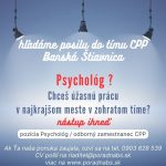 Hľadáme nového kolegu/kolegyňu –  psychológa! zn.súrne :)